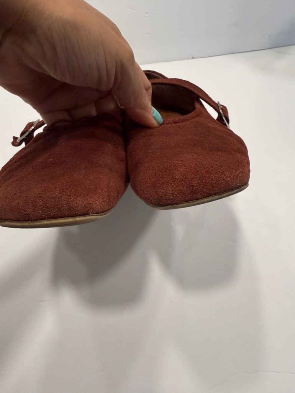 Ulanka Rust Suede Mary Jane Flats size 39 - Picture 2 of 9